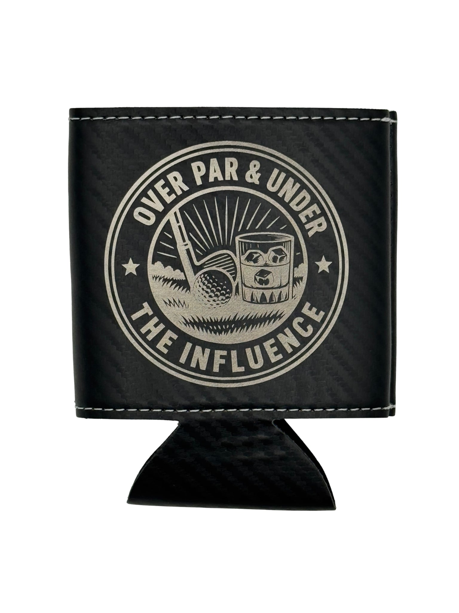 Over Par & Under the Influence Leatherette Can Cooler