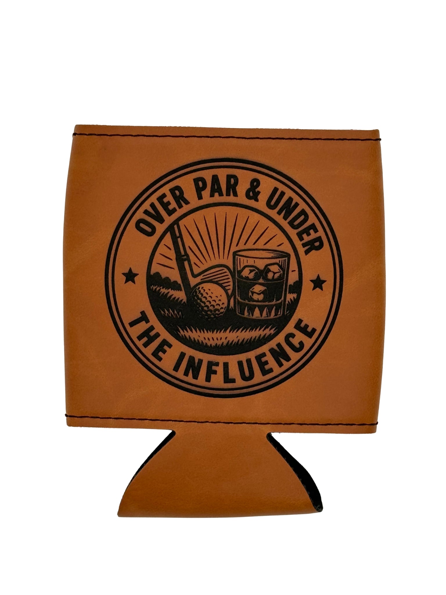 Over Par & Under the Influence Leatherette Can Cooler