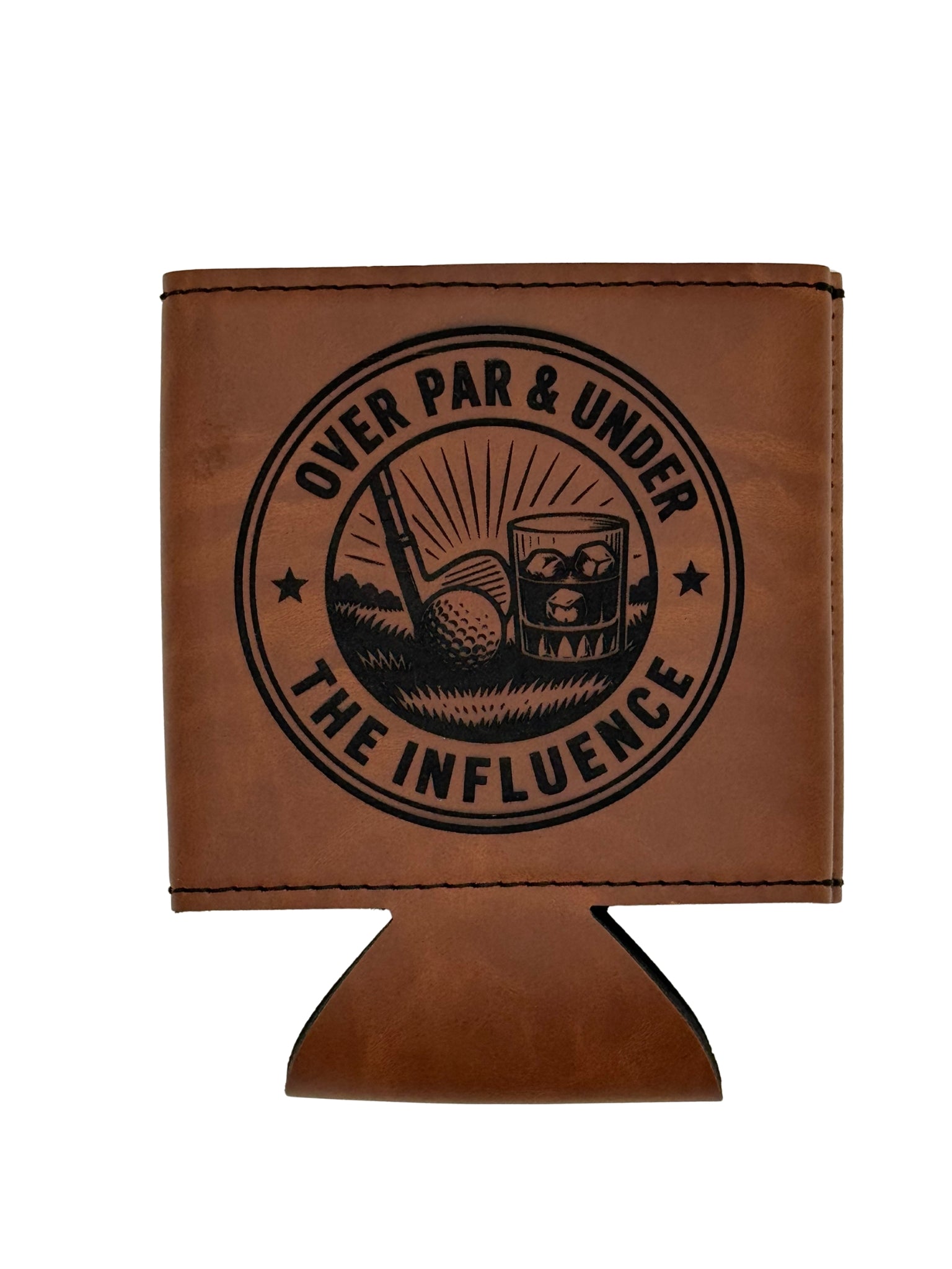 Over Par & Under the Influence Leatherette Can Cooler