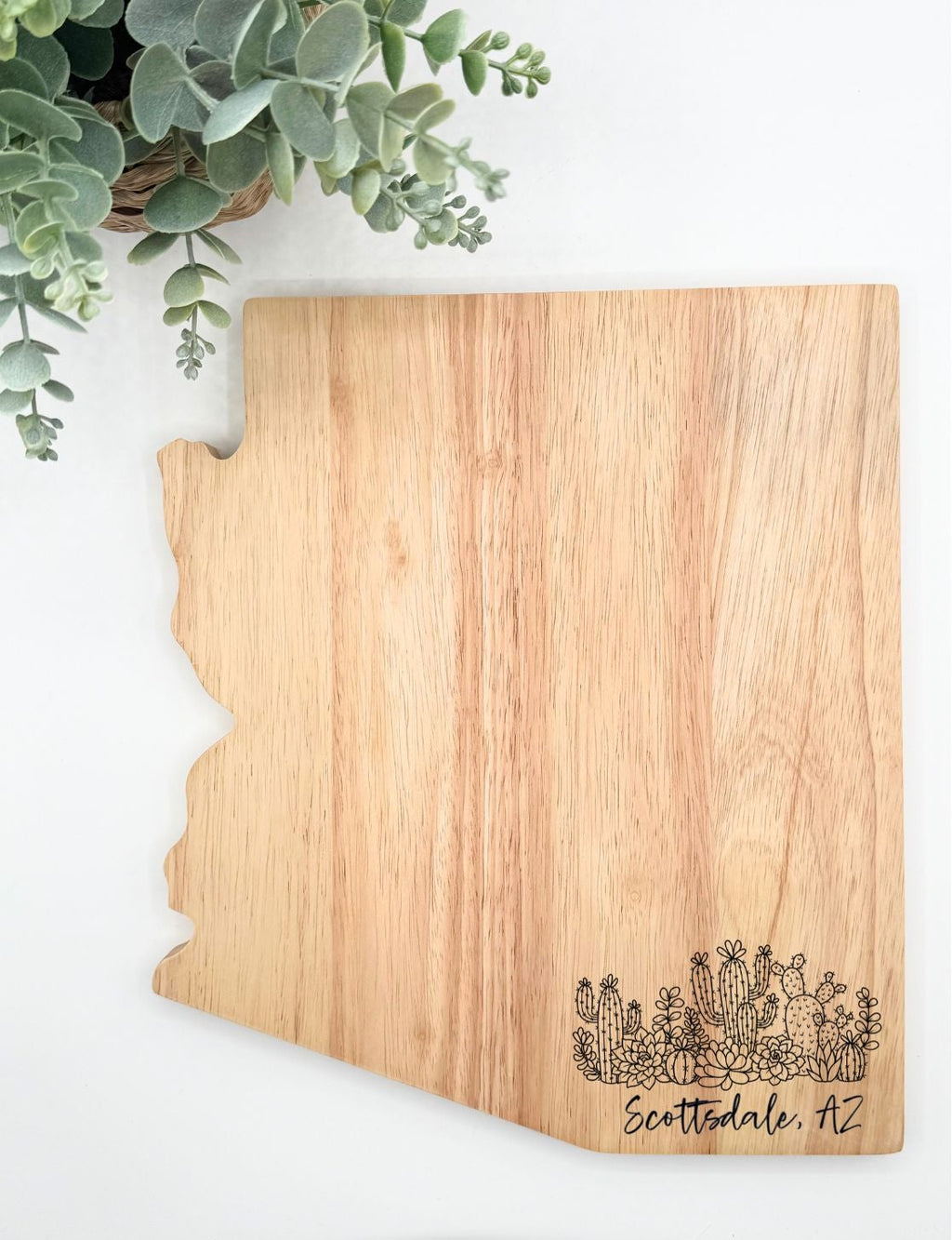 Custom Engravable Arizona Rubber Wood Cutting Board