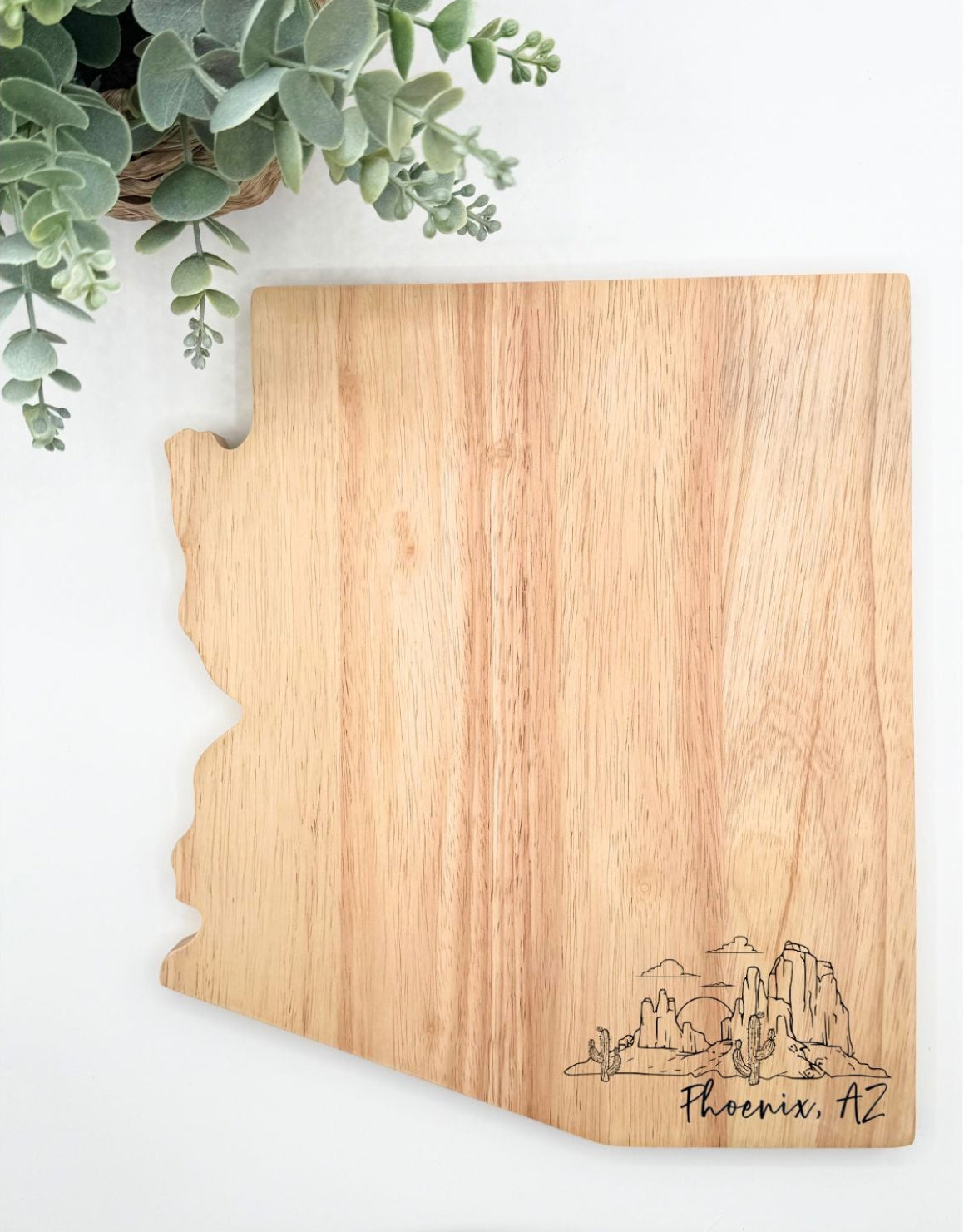 Custom Engraved Arizona Rubber Wood Cutting Board