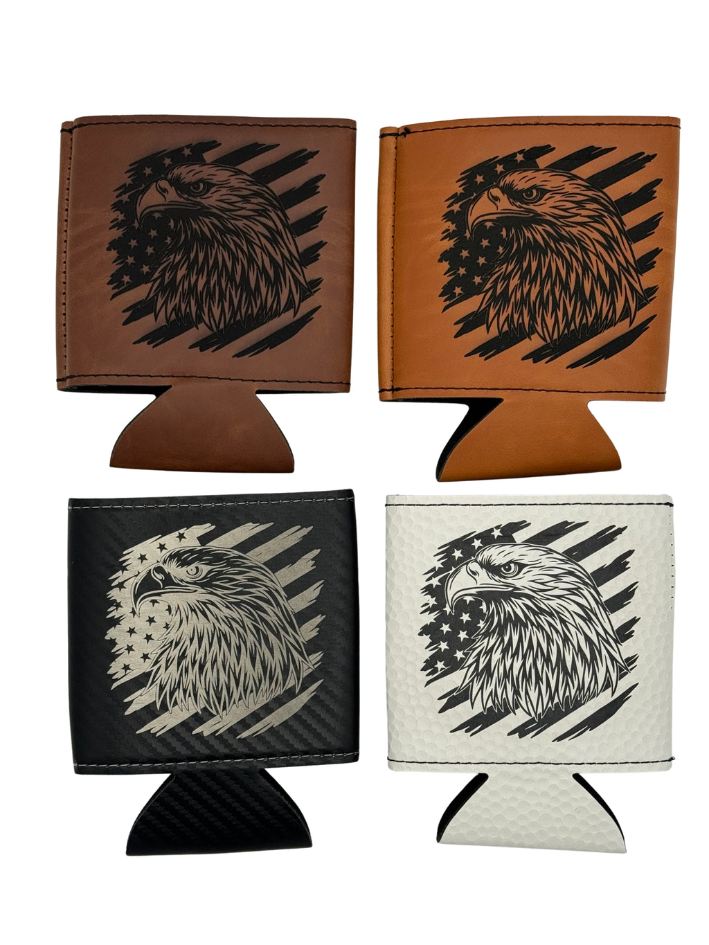 American Eagle Engraved Leatherette Can Cooler