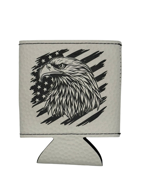 American Eagle Engraved Leatherette Can Cooler