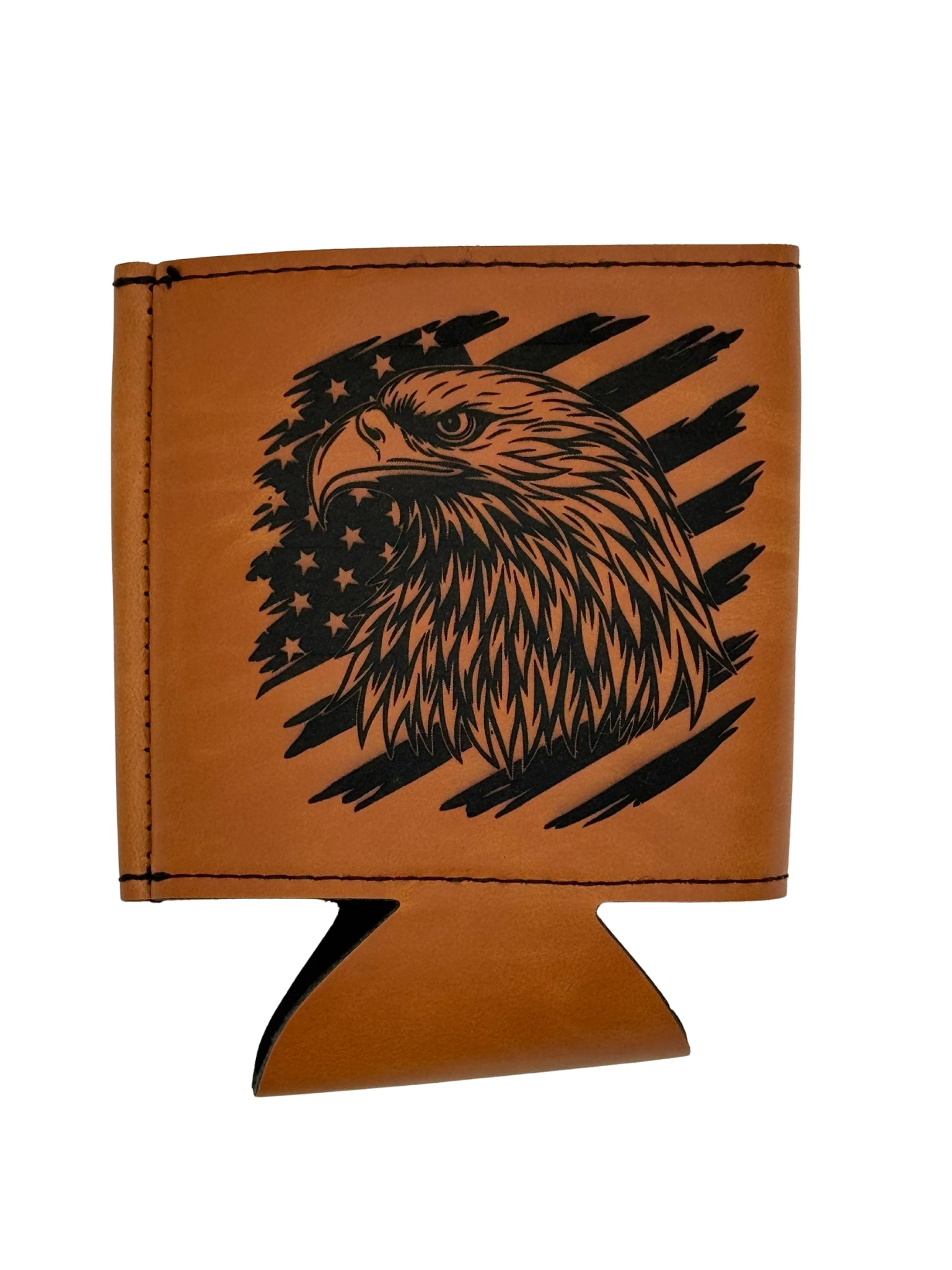 American Eagle Engraved Leatherette Can Cooler