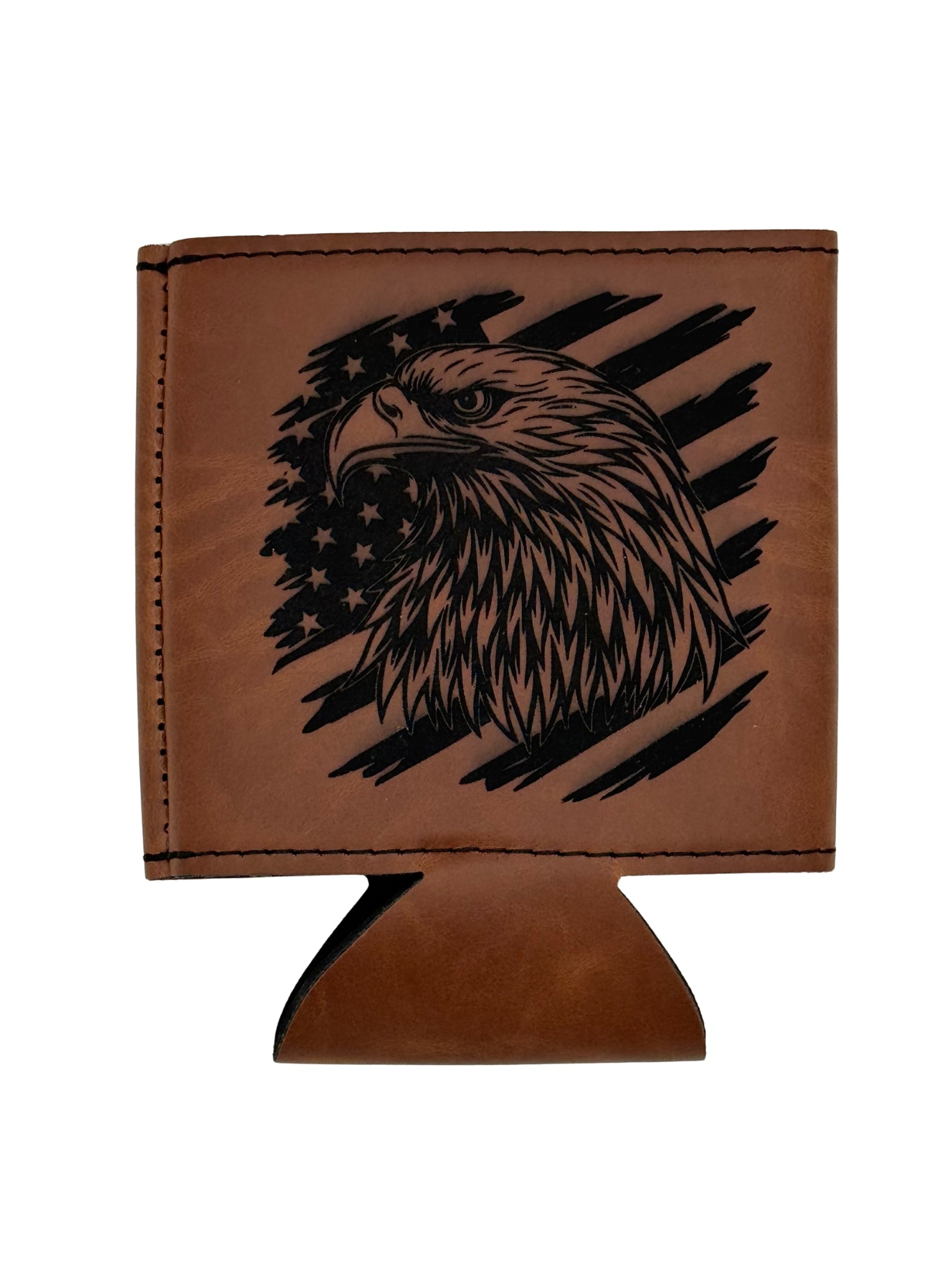 American Eagle Engraved Leatherette Can Cooler