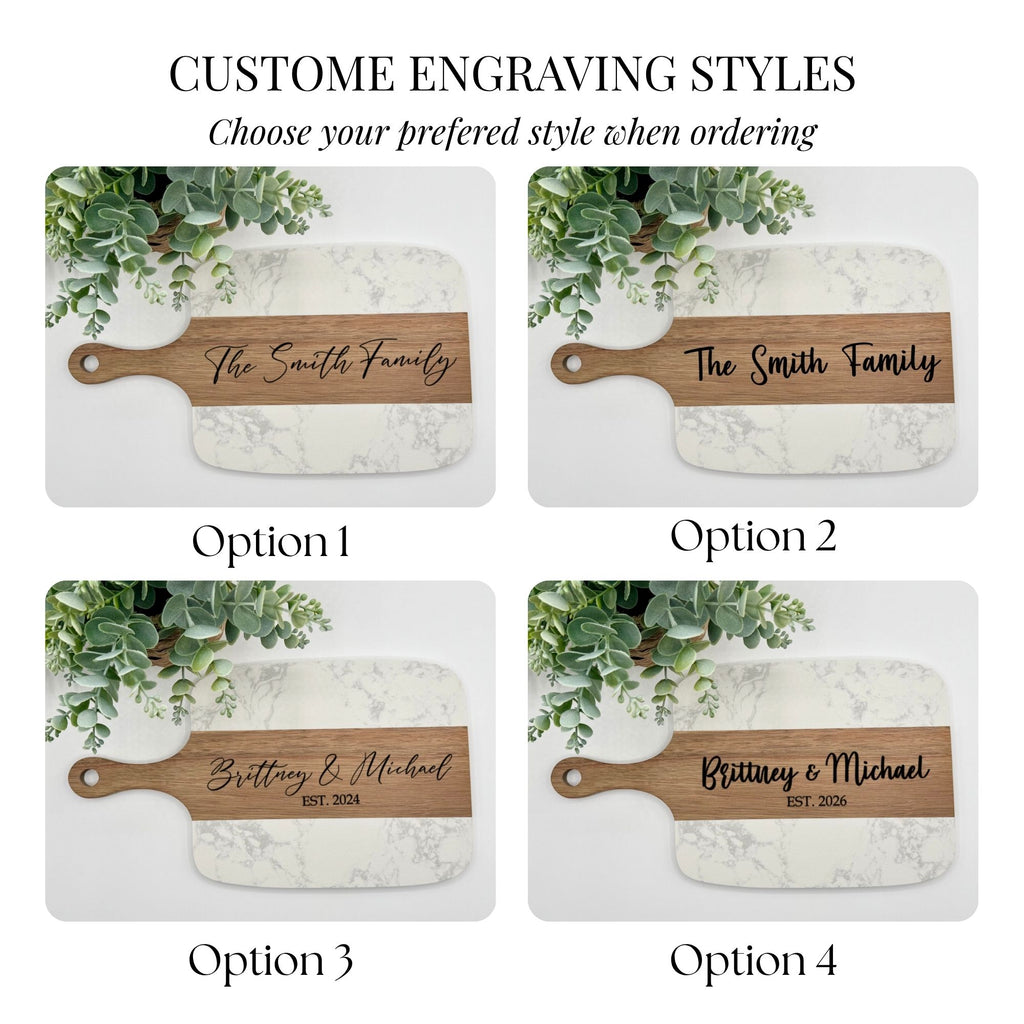 Custom Engravable Marble Serving Board Set - 5 Piece Set