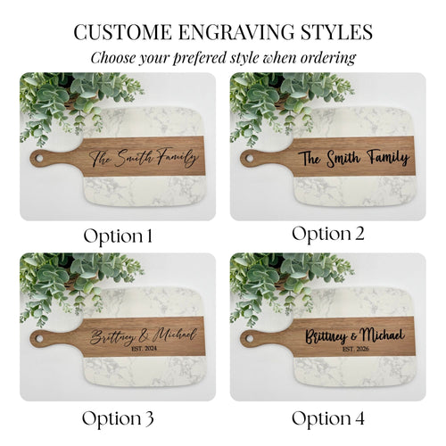 Custom Engraved Marble Serving Board Set - 5 Piece Set