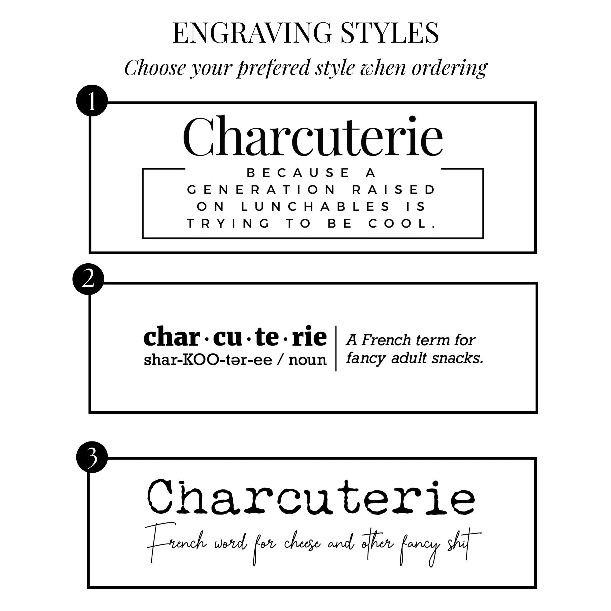Engraved Charcuterie / Bread Board