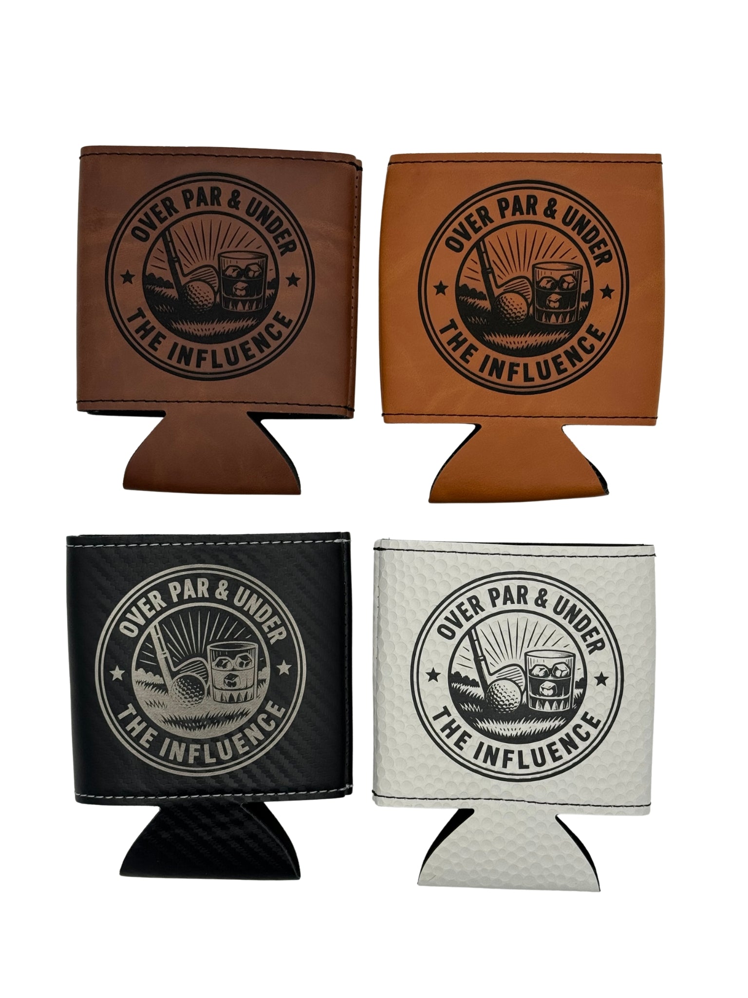 Over Par & Under the Influence Leatherette Can Cooler
