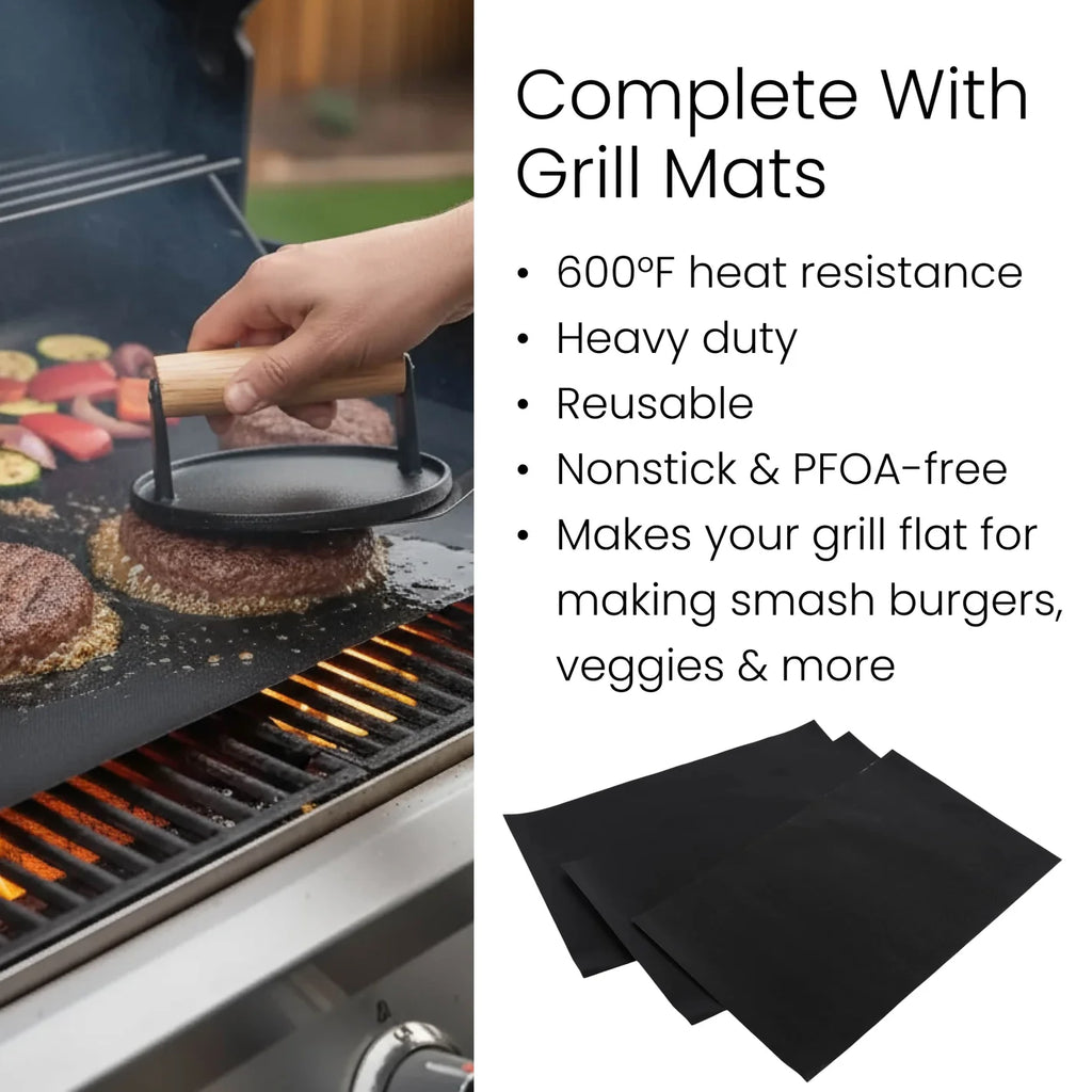 Custom Engraved Smash Burger Set- 9 Pieces