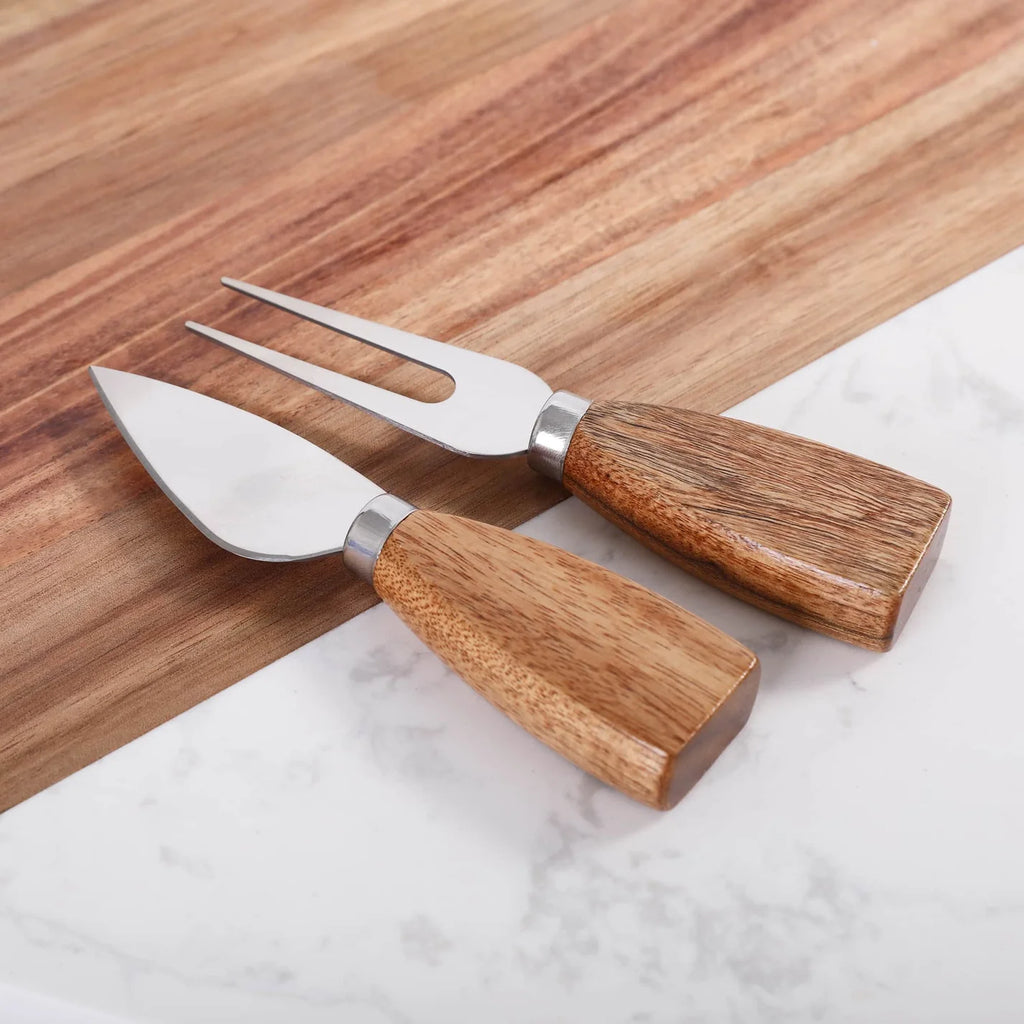 Custom Engraved Marble Heart Shaped Charcuterie Board & Utensils - 3 Piece Set