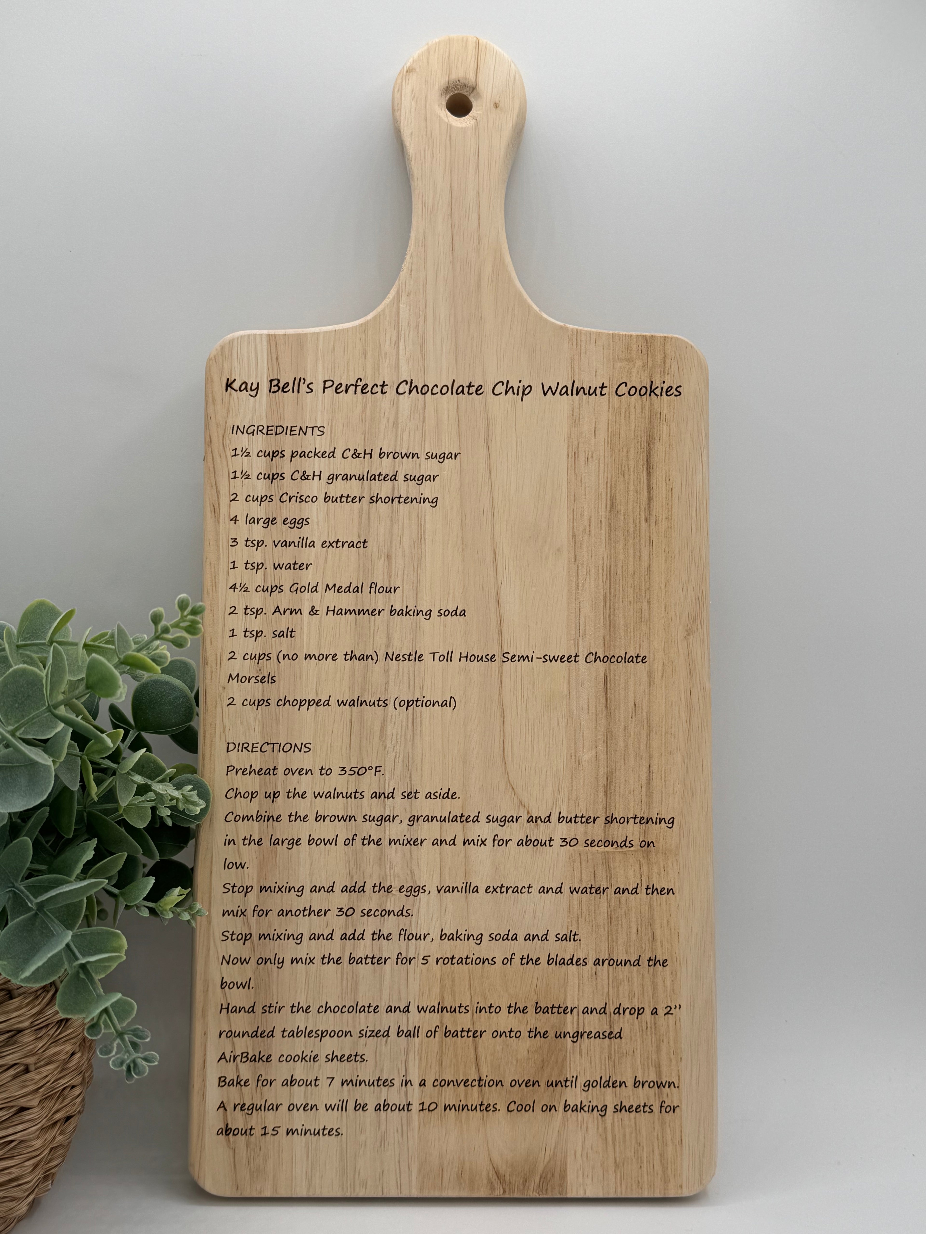 Custom Engraved Recipe Board