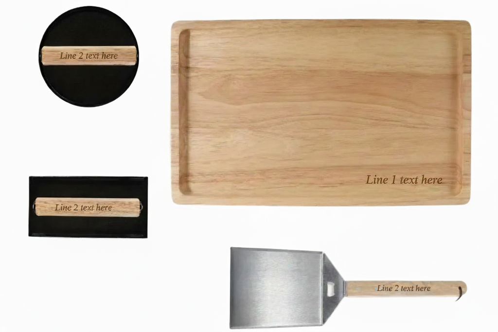 Custom Engraved Smash Burger Set- 9 Pieces