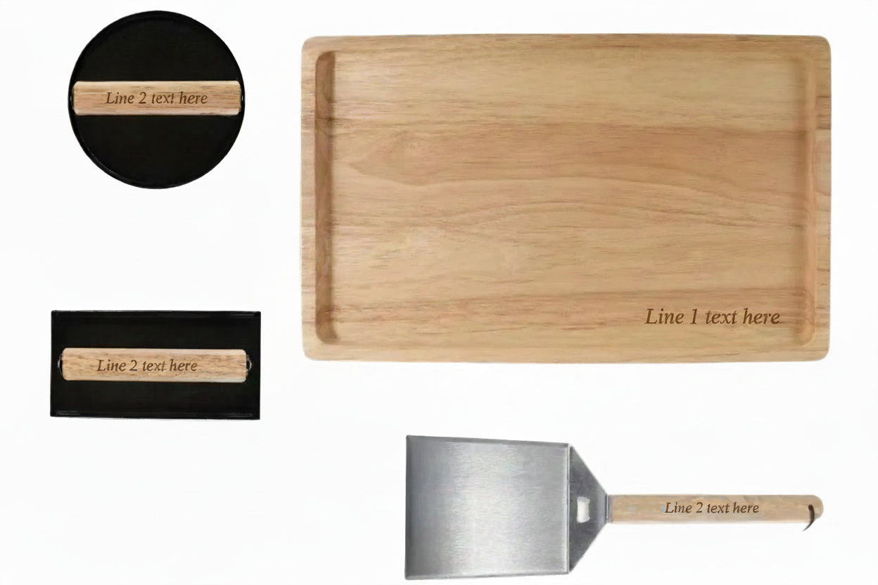 Custom Engraved Smash Burger Set- 9 Pieces